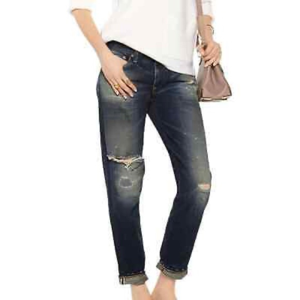 Simon Miller Kamas distressed boyfriend straight leg jeans 27